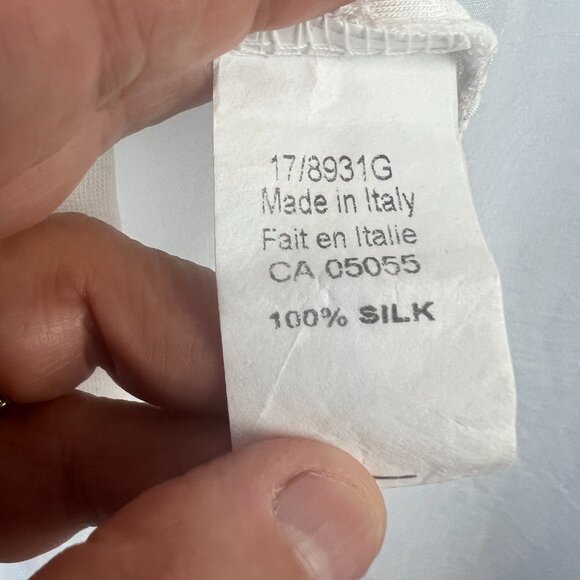 M Made in Italy White Silk‎ Sheer Cardigan Size XL Delicate Feminine Romantic - Picture 6 of 7